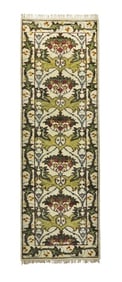 3X8 Ivory William Morris Inspired Wool Runner