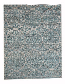 8X10 Modern Hand-Knotted Silk Area Rug
