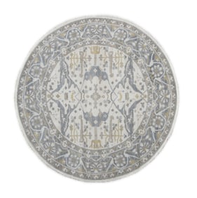 8X8 Round Oushak Hand-Knotted Rug