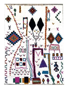 8X10 Modern Moroccan Hand-Knotted Wool Rug