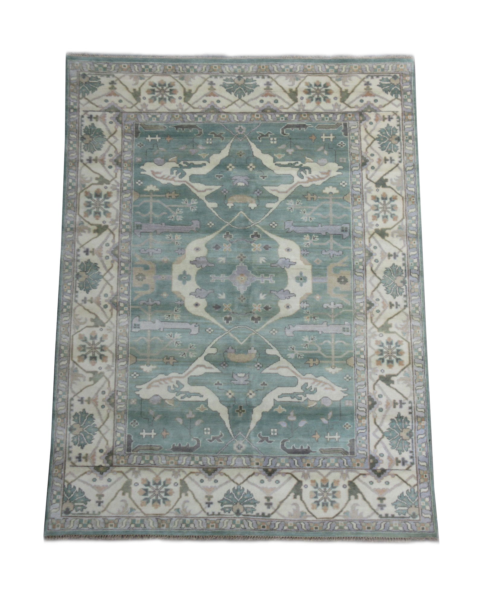 9X12 Green Oushak Area Rug (1 of 6)