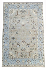 12X18 Oushak Hand-Knotted Wool Area Rug
