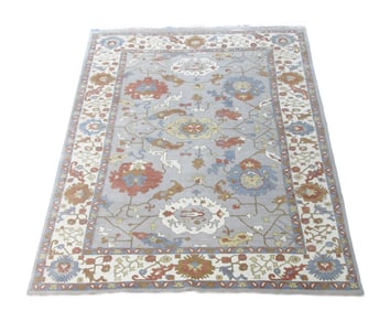 12X18 Oushak Hand-Knotted Wool Area Rug