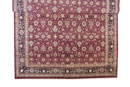 14X24 Burgundy Mahal Rug, 200 KPSI
