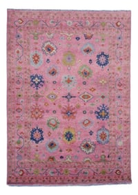 9X18 Pink Oushak Hand-Knotted Rug