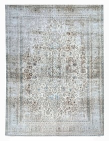 8X11 Vintage Distressed Persian Tabriz Rug