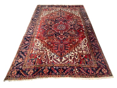 8X12 Estate Persian Heriz Hand-Knotted Rug, Circa 1960