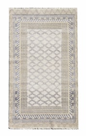 5X8 Beige Fine Modern Moroccan Hand-Knotted Rug