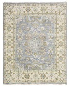 8X10 Light-Blue Oushak Area Rug
