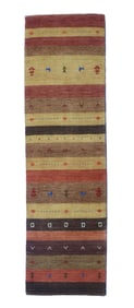 2X8 Lori Gabbeh Handmade Rug Girl & Goat Design