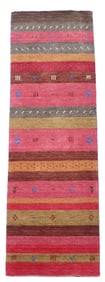 2X8 Lori Gabbeh Handmade Runner with Goat & Girl Design