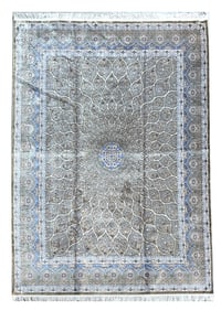 8X10 Tufted Pure Silk Area Rug Gonbad (1000 KPSI)