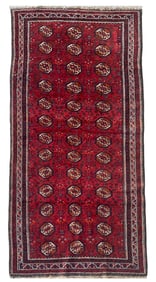 3X7 Estate Persian Bukhara Hand-Knotted Runner, Circa 1930