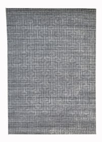 4X6 Gray Silk Modern Handmade Area Rug