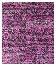 8X10 Silk Modern Hand-Knotted Area Rug