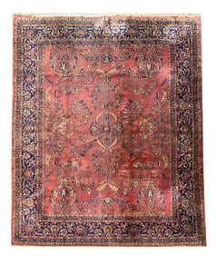 8X11 Estate Fine Sarouq Hand-Knotted Wool Rug, Circa 1980