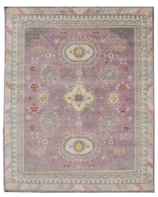9X12 Khotan Hand-Knotted Wool Area Rug