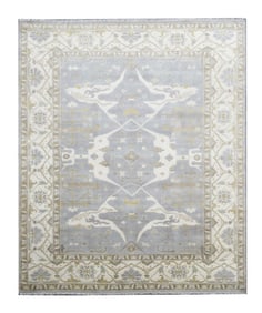 9X12 Silver Oushak Hand-Knotted Rug