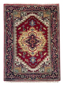 3X5 Burgundy Heriz Area Rug