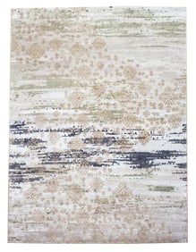 9X12 Fine Hand-Knotted Wool & Silk Modern Rug