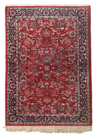 4X6 Estate Sarouq Hand-Knotted Wool Rug, Circa 1980