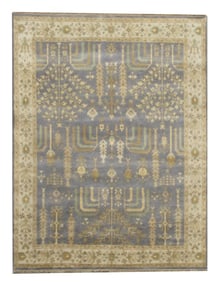 8X10 Gray Oushak Area Rug Willow Palm Tree