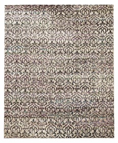 9X12 Modern Hand-Knotted Silk Area Rug
