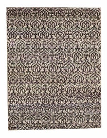 8X10 Modern Hand-Knotted Silk Area Rug