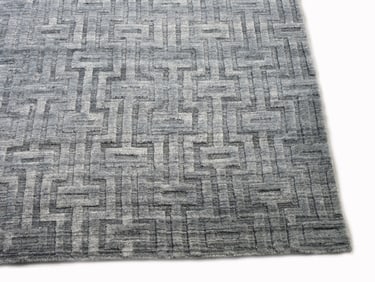 7x10 Gray Silk Modern Handmade Area Rug