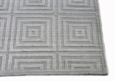 6X9 Ivory Silk Modern Handmade Area Rug