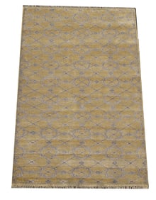 5X8 Modern Silk Hand-Knotted Area Rug