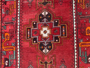 3X7 Estate Persian Karajeh Hand-Knotted Wool Rug, Circa 1940