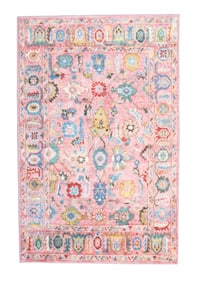 3X5 Pink Oushak Premium 1/4" Pile Ultra Soft Rug with Non-Slip & Padded Backing