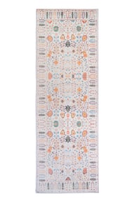 3X10 Modern Ivory Oushak Machine Washable Runner (2'6" x 10')