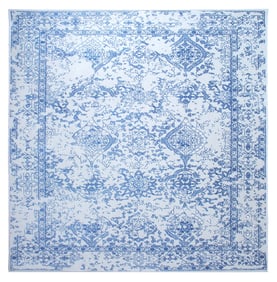 8X8 Square Modern Broken Design Machine Washable Rug