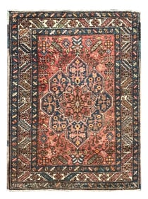 4X5 Antique Persian Sarab Birds Rug