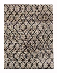 8X10 Modern Hand-Knotted Silk Area Rug