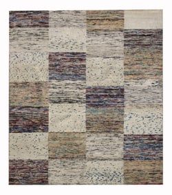 8X10 Modern Hand-Knotted Silk Area Rug