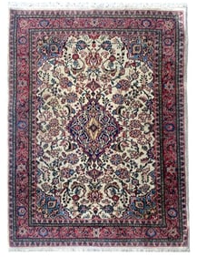 4X7 Estate Vintage Persian Sarouq Rug