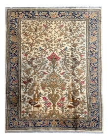 6X9 Estate Antique Pure Silk Turkish Rug