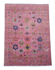 9X18 Pink Oushak Hand-Knotted Rug