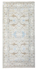 9X18 Silver Oushak Area Rug