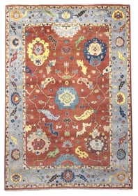 10X14 Rust Oushak Area Rug