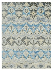10X14 Modern Hand-Knotted Wool Area Rug