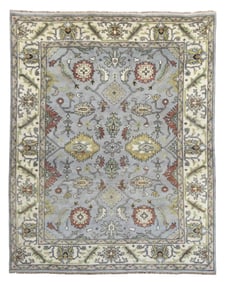 9X11 Light-Blue Oushak Area Rug