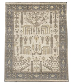 8X10 Ivory Oushak Area Rug