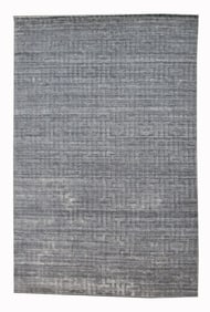 7x10 Gray Silk Modern Handmade Area Rug