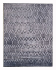8X10 Gray Silk Modern Handmade Area Rug