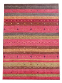 8X11 Lori Gabbeh Handmade Rug Goat & Girl Design