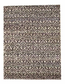 8X10 Modern Hand-Knotted Silk Area Rug